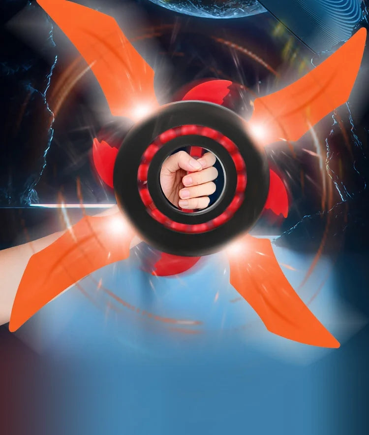 Light Up Ninja Star Fidget Spinner Colorful Led Lights Switchable Long Lasting Easy To Play Rotating Toy Boys Kids Birthday Gift
