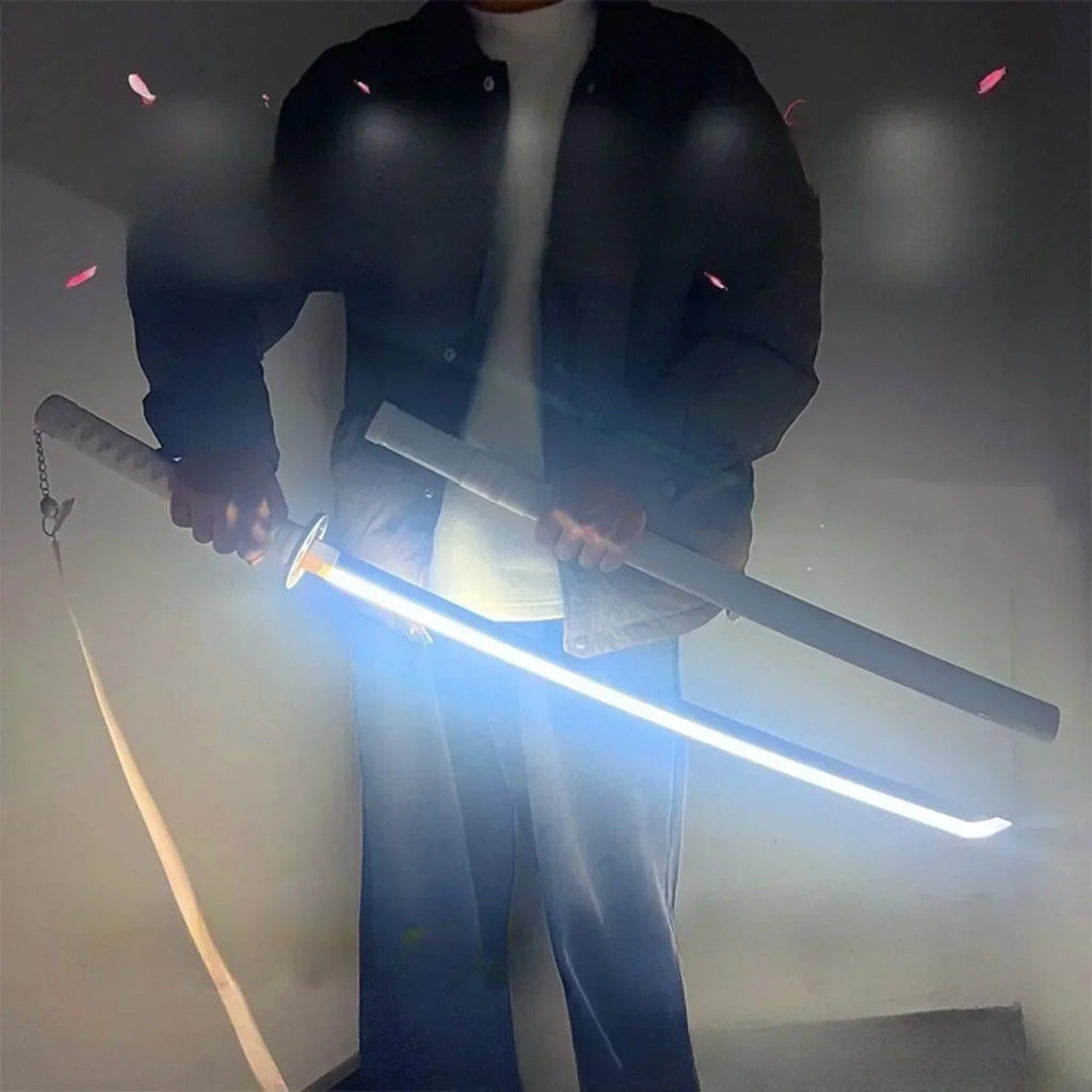 Luminous Bleach Katana Led Light Rukia Sword Anime Ichigo Cosplay Prop Ninja Knife Real Japanese Katana Bright Samurai Sabre Toy