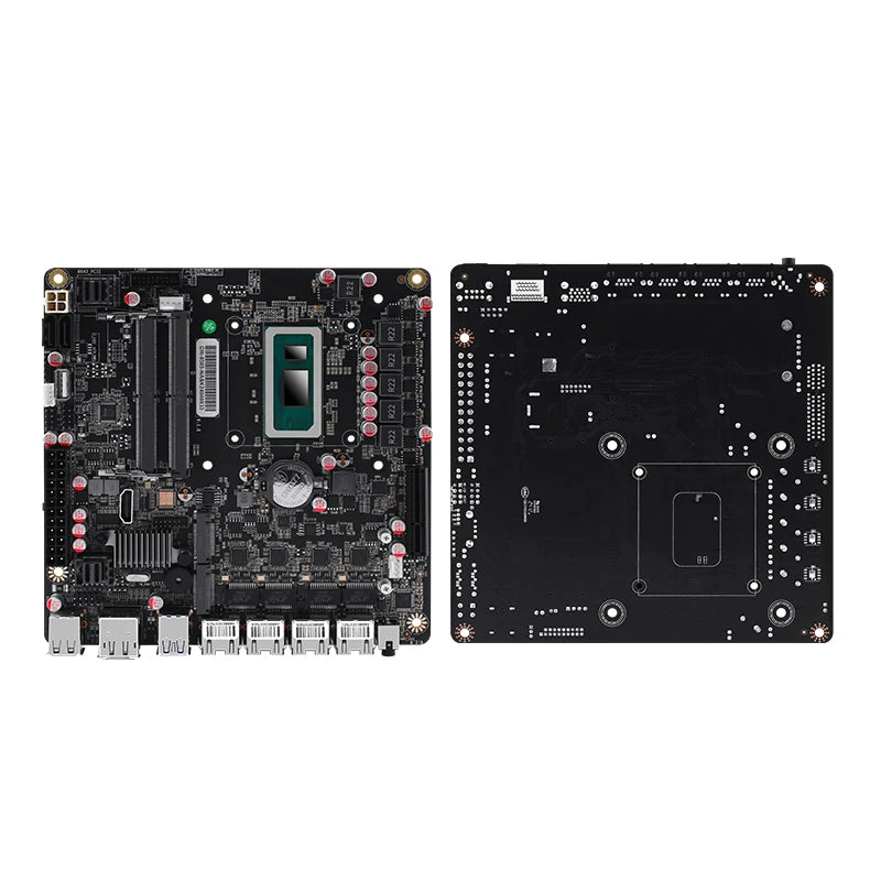 NAS Motherboard i5-12450H Pentium 8505 4*i226 Lan 6*SATA3.0 DDR5 Mini ITX Soft Router VPN Openwrt Micro Appliance DIY SFF-8643