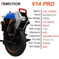Original Inmotion V14 Pro 134V 2400Wh 50S Battery Top Speed 80KM/H Adjustable 85mm Suspension IPX6 Waterproof for Inmotion EUC
