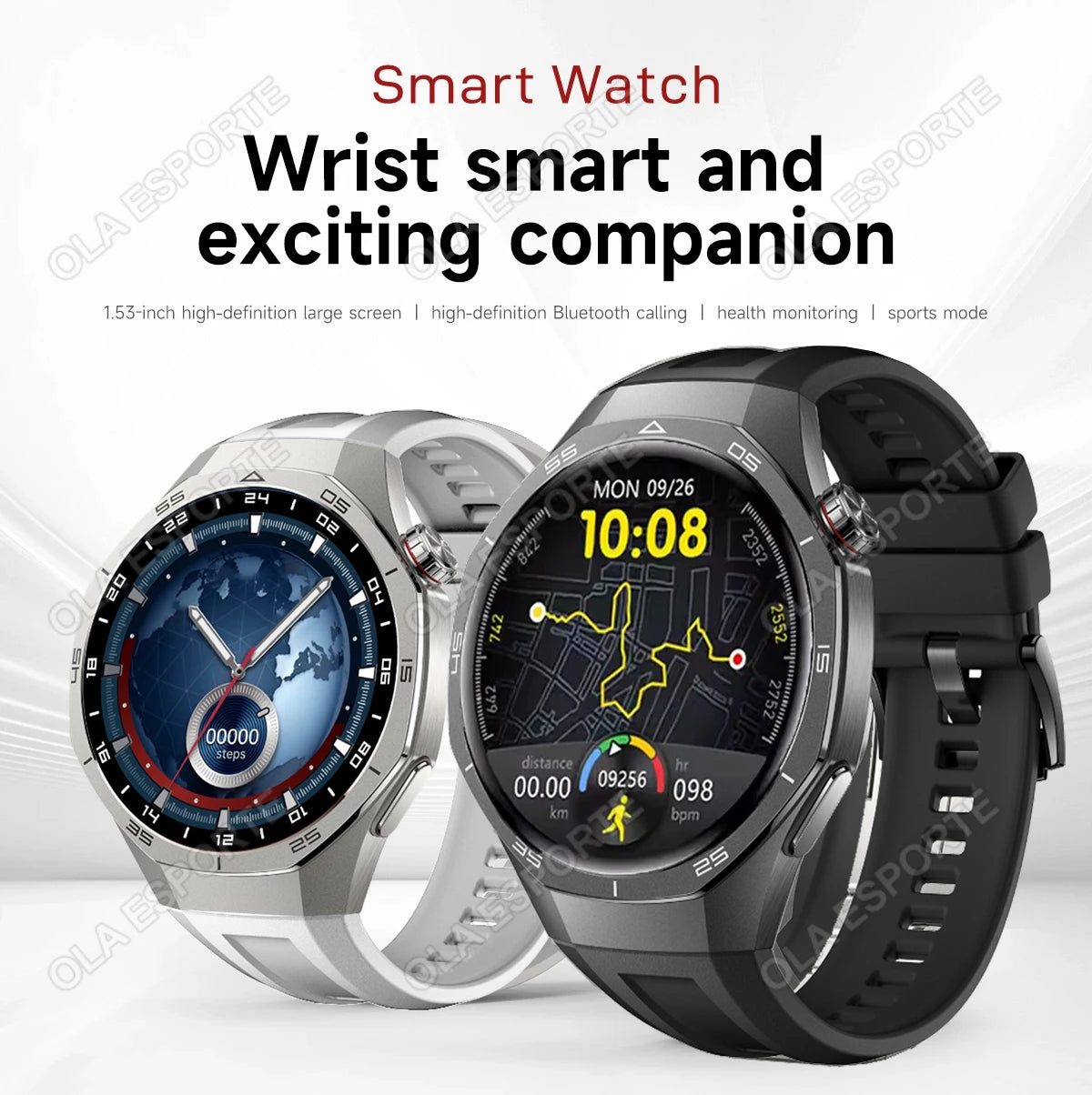 2026 New Watch 5 Pro GPS Track Smart Watch Men 360*360 AMOLED Screen NFC BT Call Waterproof Health Monitor Man Smartwatches IOS