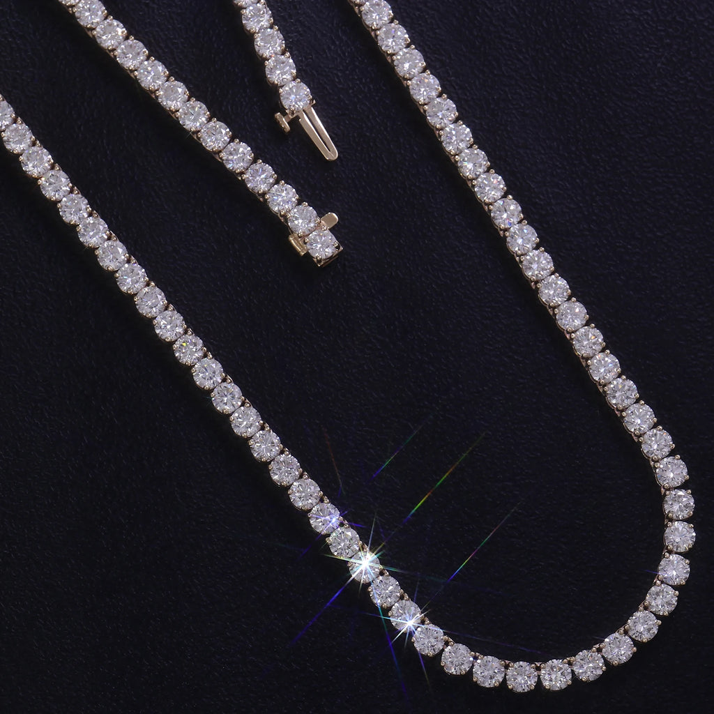Provence Tennis Necklace 16In Yellow Gold 4.0mm DEF/VS Lab Diamonds for Women Men party Fine Jewelry hip hop Necklace Custom