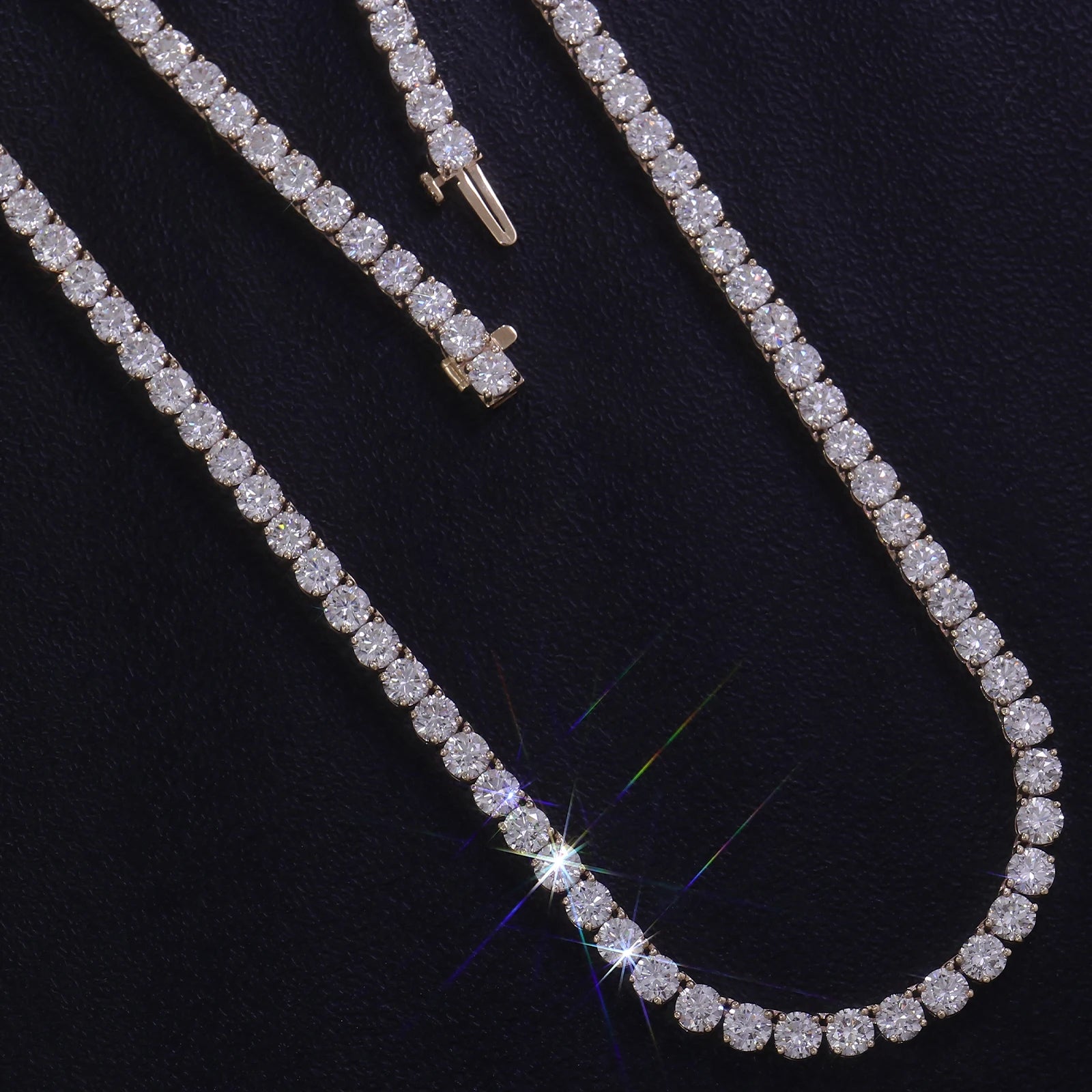 Provence Tennis Necklace 16In Yellow Gold 4.0mm DEF/VS Lab Diamonds for Women Men party Fine Jewelry hip hop Necklace Custom