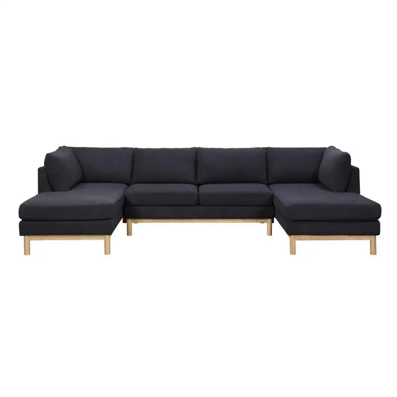 U-Shape Double Chaise Wide 124 Inch Sectional Sofa
