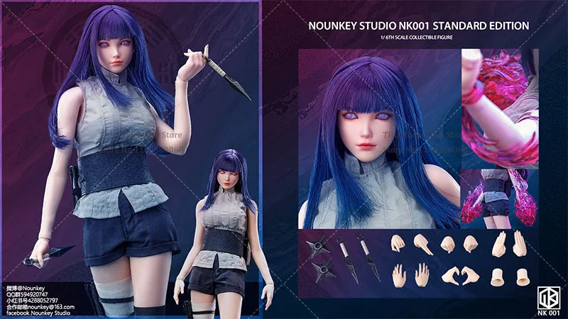 In Stock Nounkey Studio NK001 1/6 Scale Cosplay NARUTO Female Ninja Hyūga Hinata 12Inch Soldiers Action Figure Collection