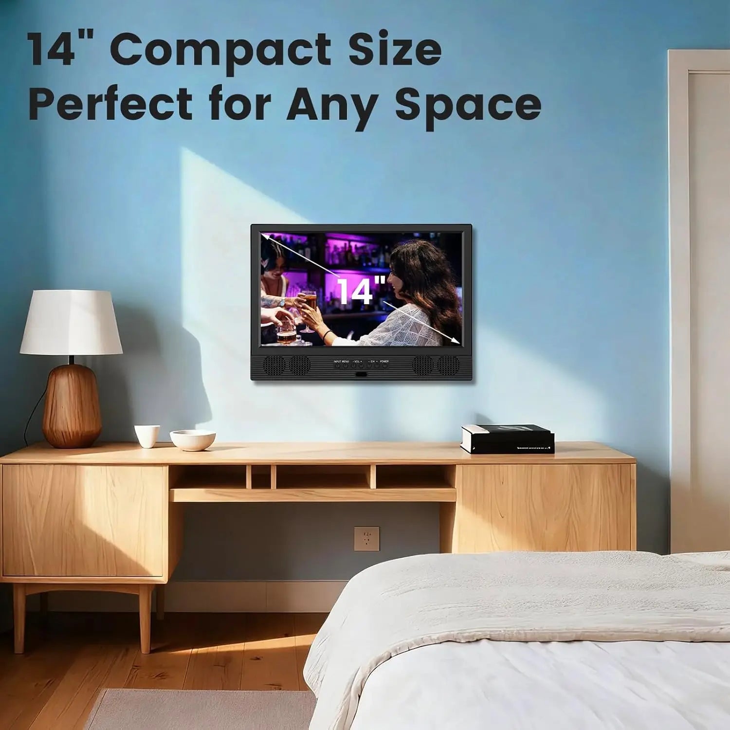 14 Inch Small Smart TV HD LED, Small Portable Smart TV with Built-in APP, Digital ATSC Tuner,HDMI/USB/AV Inputs, Small Smart