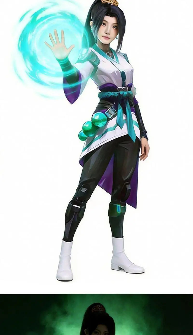 Valorant Game Cosplay Costume Full Set Female Sage Uniform Clothing Gaming Anime Festival Cosplay Props Accessories