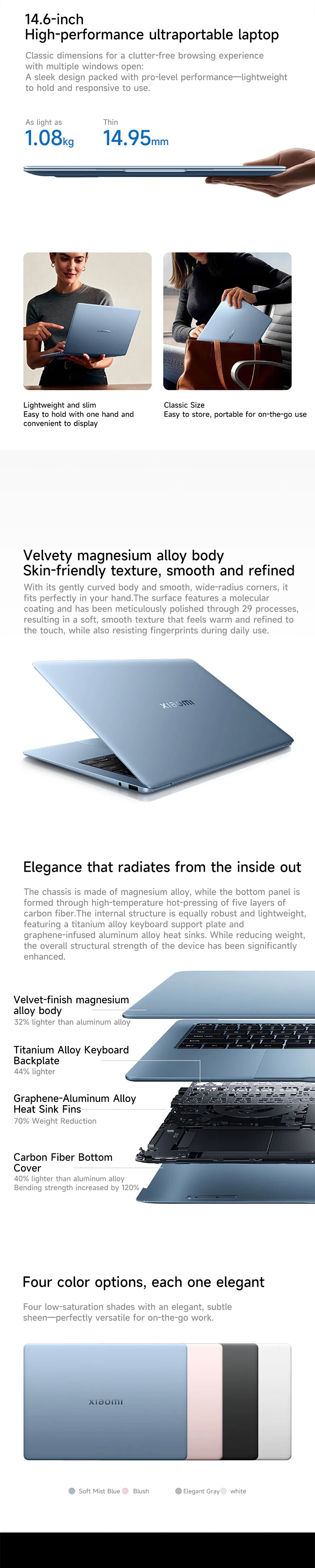 Xiaomi Book Pro 14 2026 14.6-inch 3.1K OLED Display 120Hz 3rd Gen Intel® Core™ Ultra 5/Ultra X7 32GB/1TB  Processor Laptop