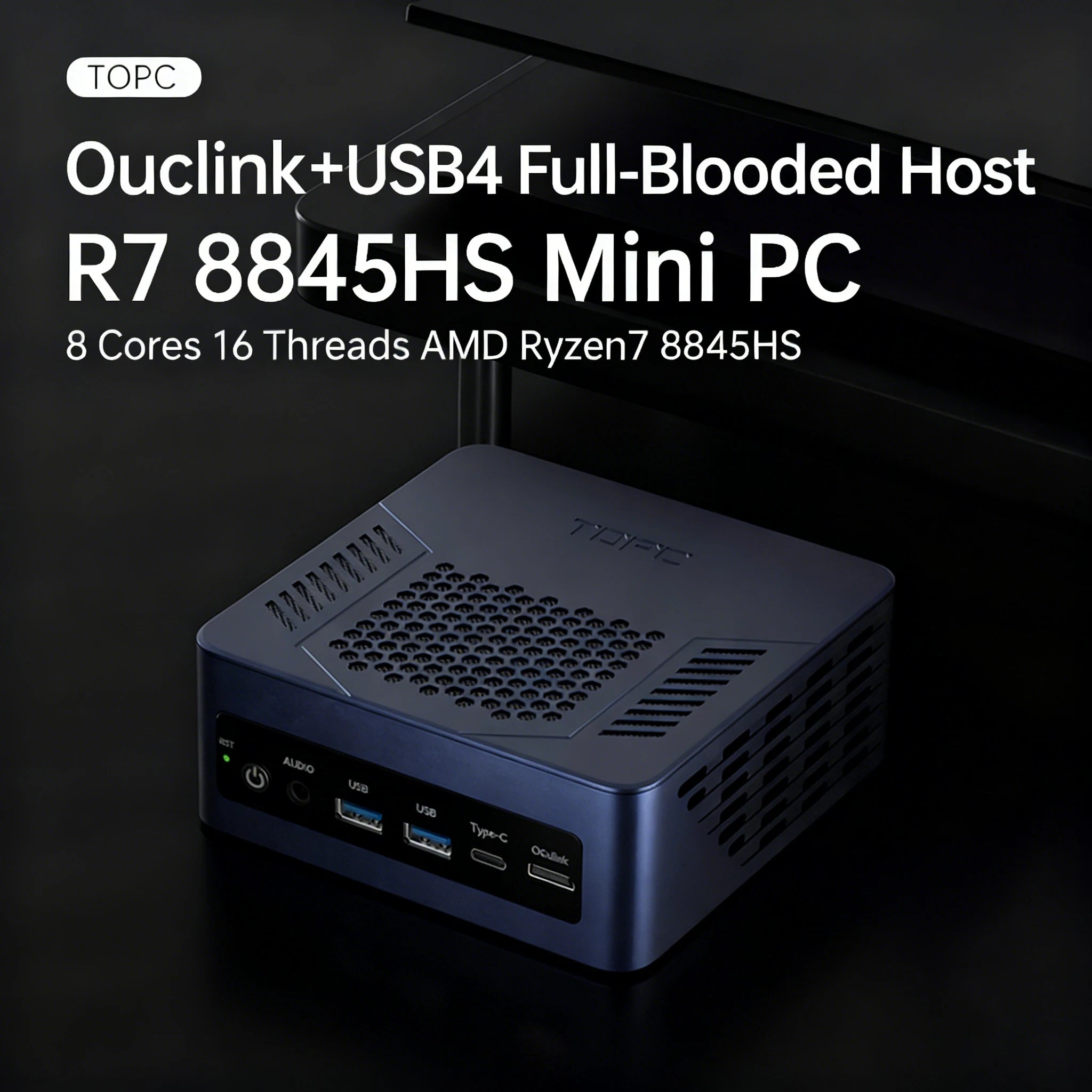 TOPC OCulink AMD R7 7840HS 8845HS Mini PC 8-core 16-thread DDR5 5600Mhz Pcie 3.0 SSD WIFI 6 BT5.3 Win11 Pro Desktop Gaming PC
