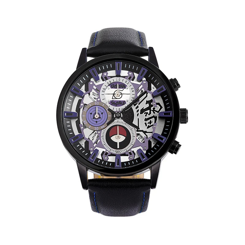 Anime Watch Naruto Uchiha Sasuke Cosplay Men's Travel Matching Waterproof Watch Birthday Gift