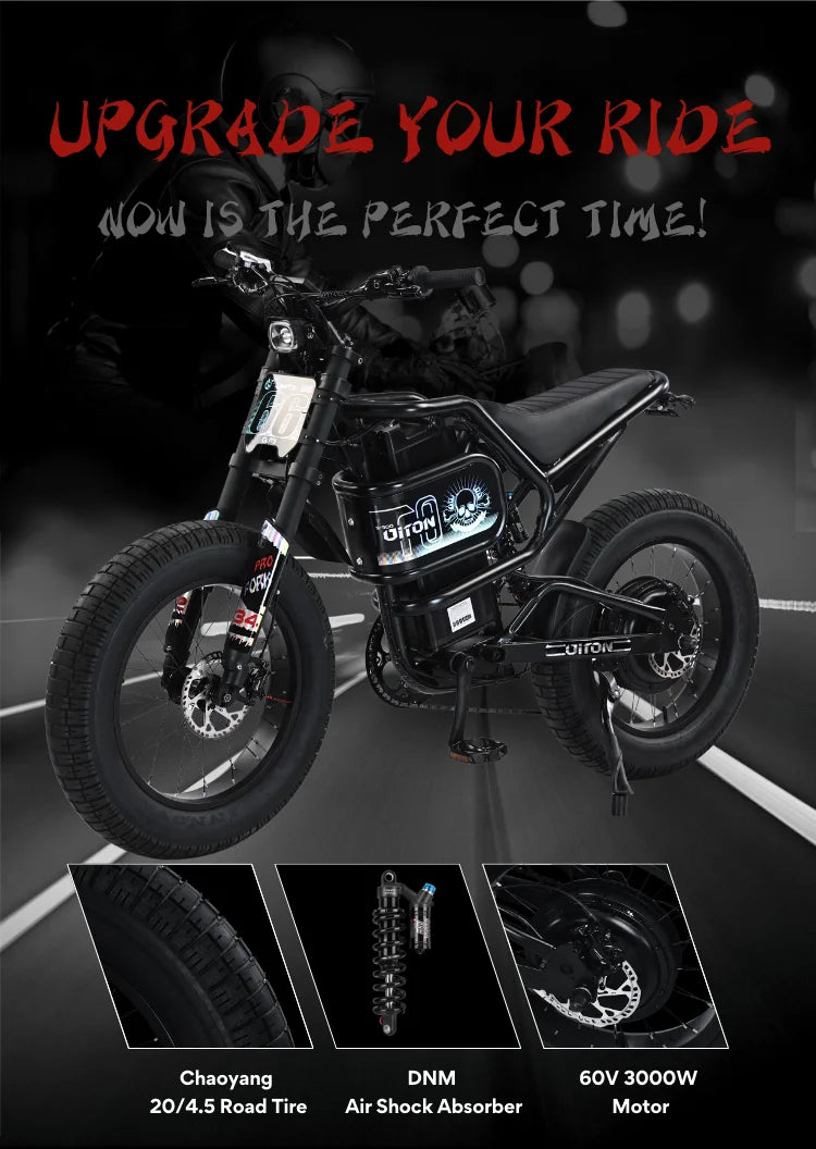 Diton S-300 60V 3000W Electric Bike | 25Ah Remote Battery | Powerful Motor, Off-Road Electric Bike for Outdoor Lovers