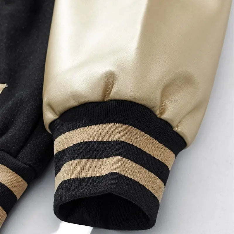B130 Premium Baseball Jackets For Man PU Raglan Sleeve Streetwear Autumn Quality Heavy Embroidery Harajuku Chamarras Para Hombre
