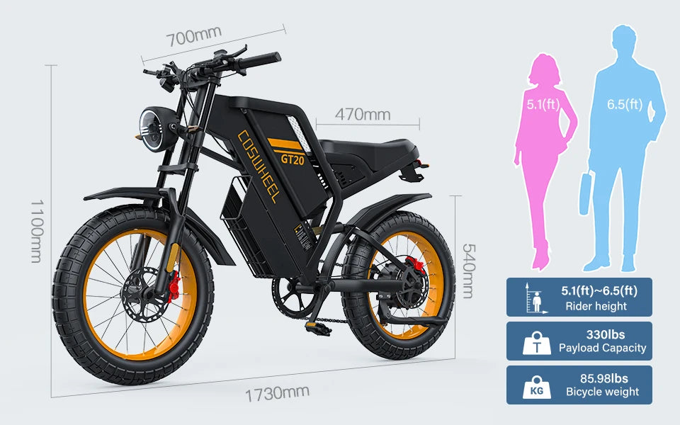 Coswheel GT20 High Speed Adults Electric Dirt Road Bike Electric Mountain Bike EU US UK Stock for Women City Ebike Electric Bike