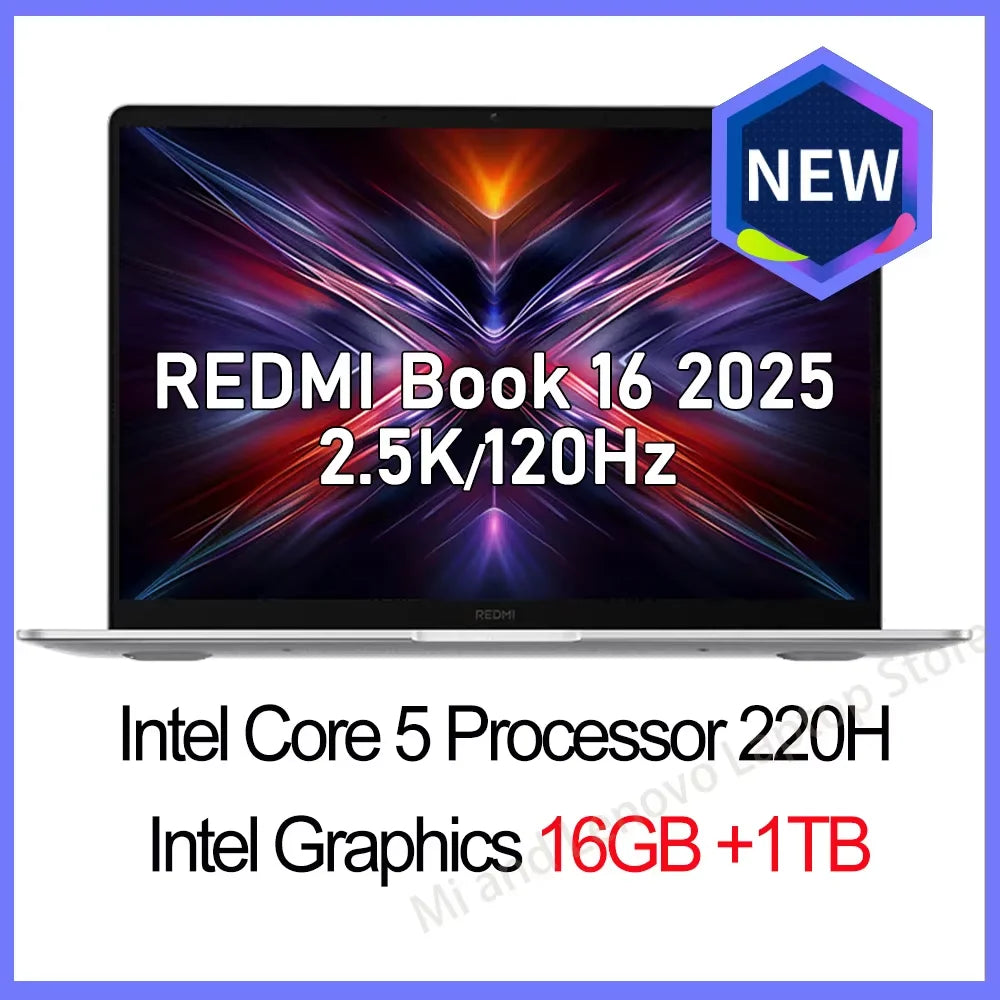 【World Premiere】Xiaomi REDMI Book 16 2025 Core5-220H 16GB/32GB+512GB/1TB 16inch 2.5K 120Hz Screen