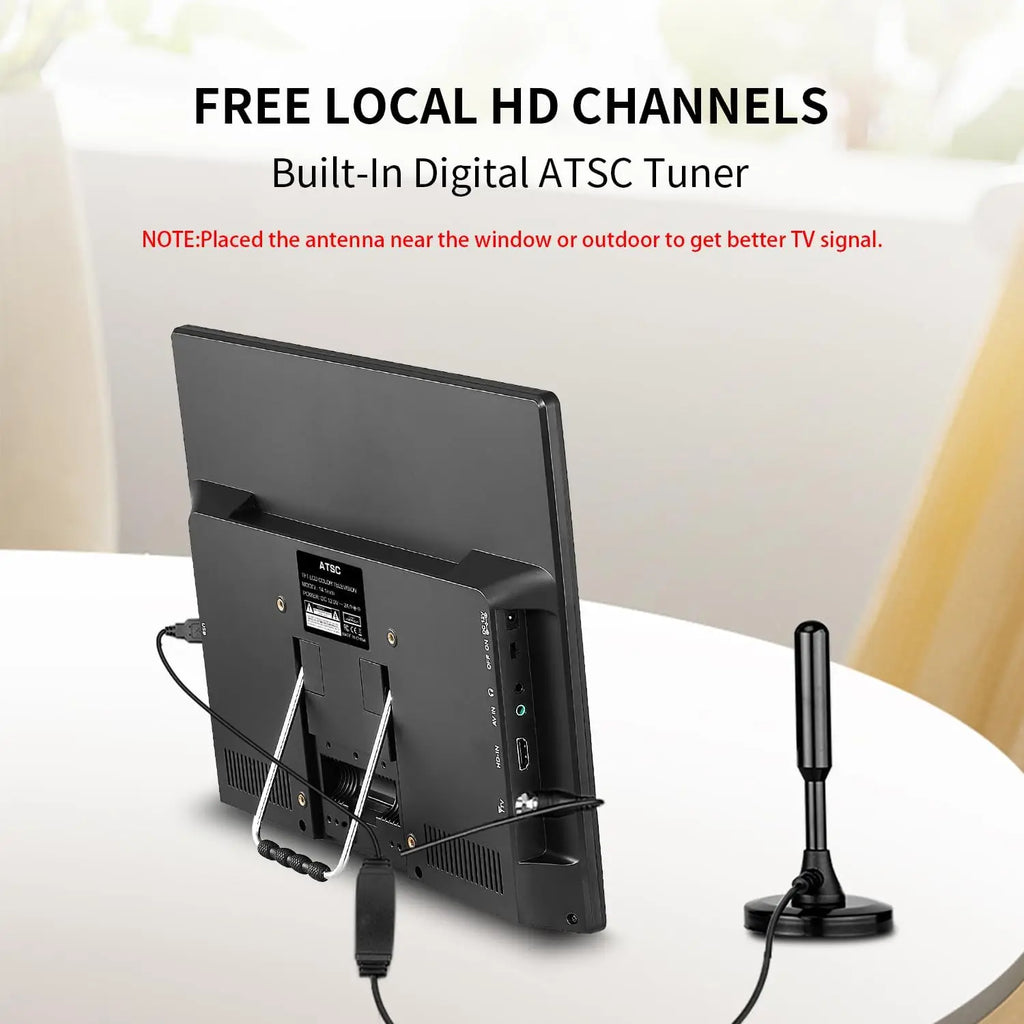 Othoig14'' Portable TV,Small TV with Batterys-HDMI,USB,AV Slot and 1 Antenna,Remote Control,12 car Cable/AC for RV car