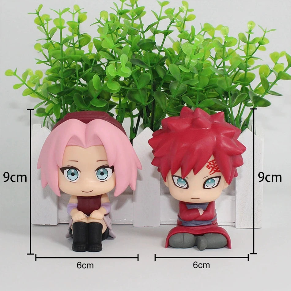 HOT Naruto Anime Figure Naruto Kakashi Action Figure Q Version Kawaii Sasuke Itachi Figurine Car Decoration Collection Model Toy