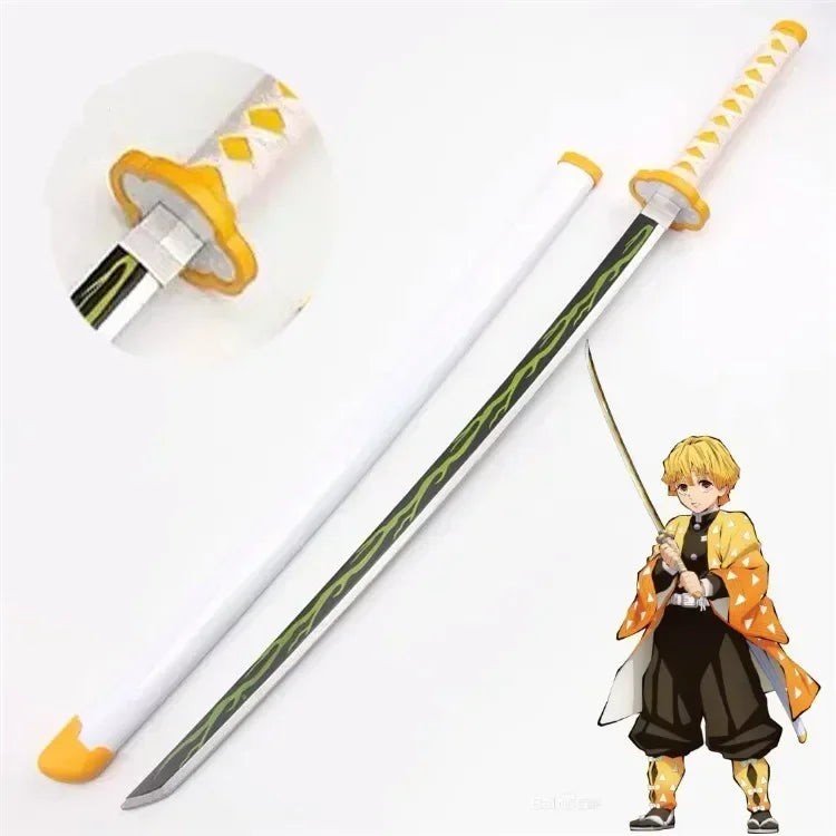 104cm Japanese Katana Samurai Sword Accessory Demon Slayer Katana Tanjirou Sword Kimetsu No Yaiba Iron Ninja Knife Cosplay Toy
