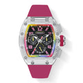 CRONUSART Men Automatic Watch 50mm Tonneau Chronograph Mechanical Wristwatch 5ATM Luminous Sapphire Case & Mirror Meteorite Dial