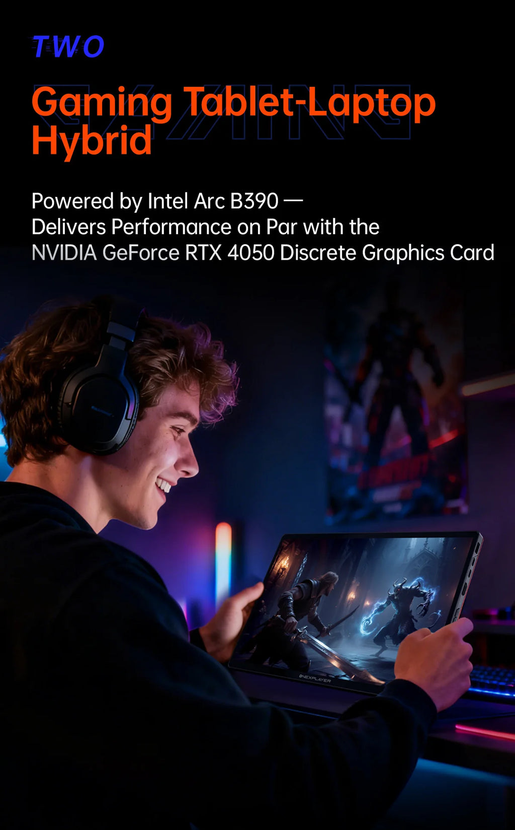 OneXPlayer Super V Intel Core Ultra X7 358H Processor 14” 2.8K AMOLED Tablet Gaming Al Mobile Workstation Laptop Win11 PC 48G 1T