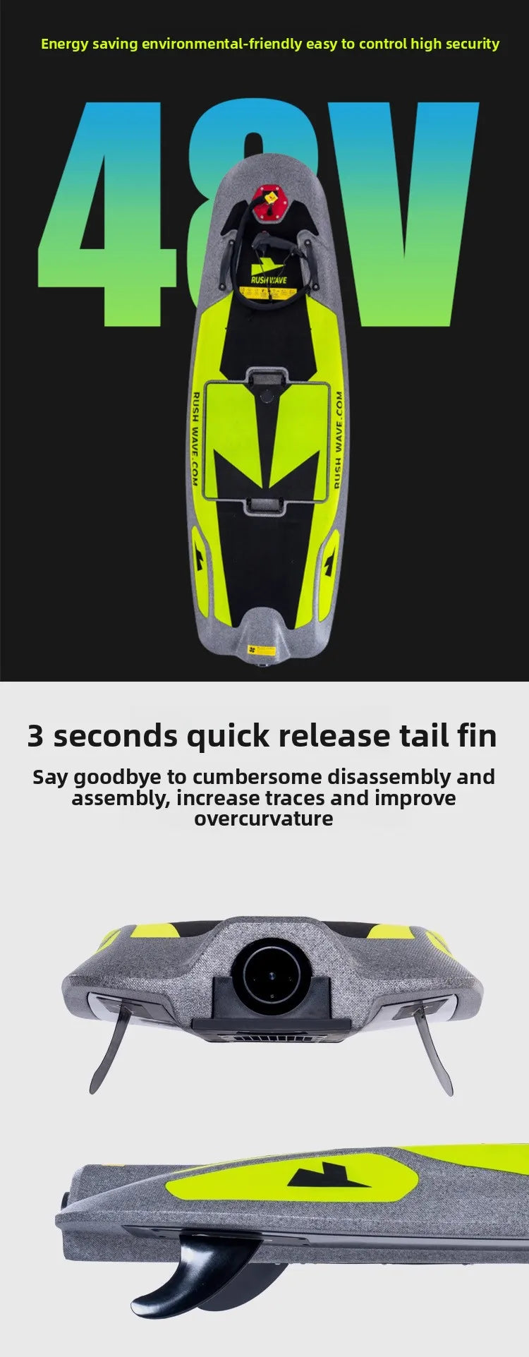 Havospark Electric Surfboard 48V Jetsurf Board EPP Material Water Skateboard for Standing Vertical Ocean Waters