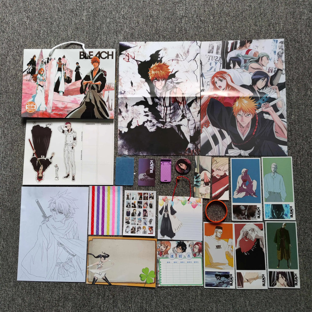 Anime Lucky Gift Bag Stray dogs ONE PIECE Genshin Impact Collection Toy Include Postcard Poster Bookmark Sleeves