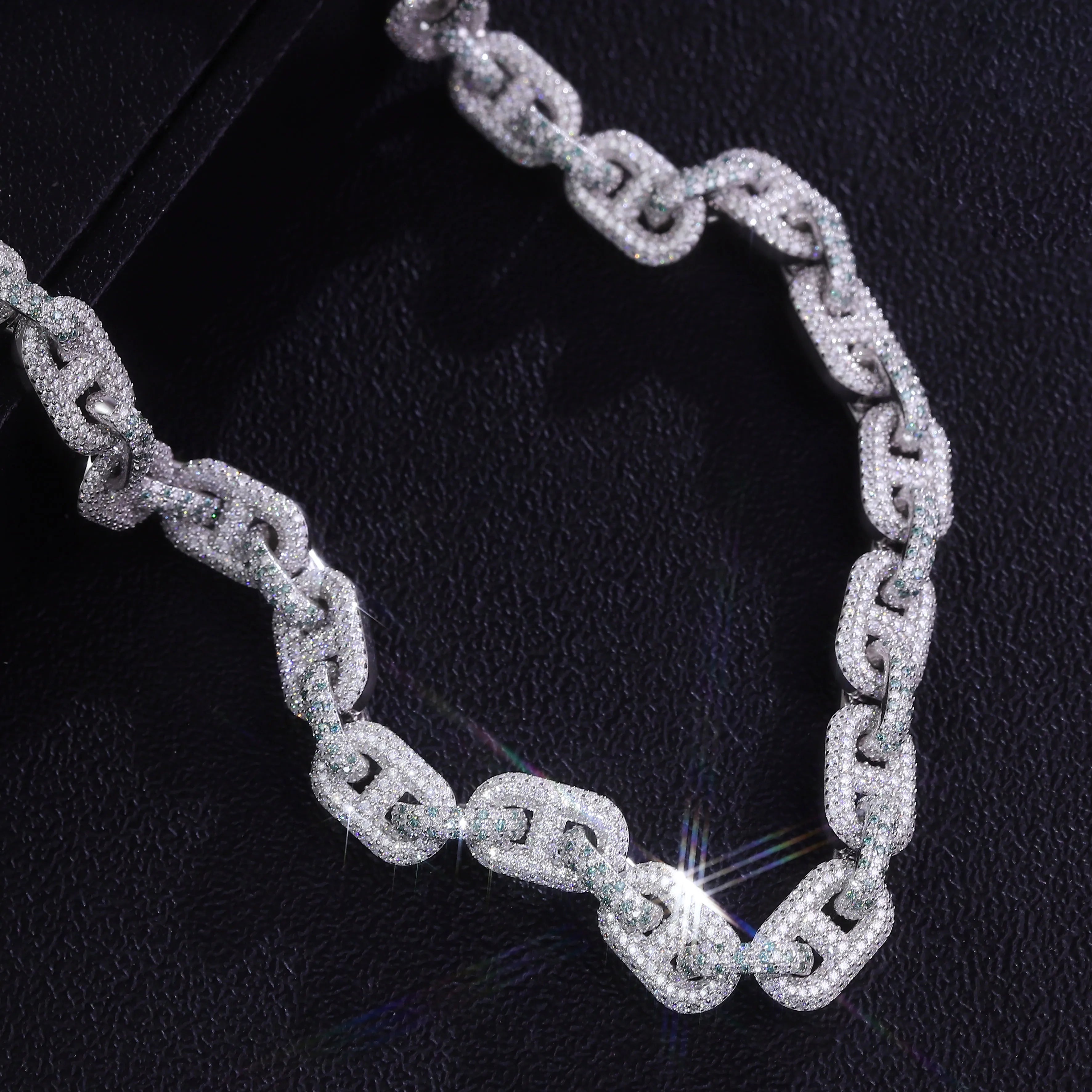Provence Luxury Cuban Chain Link DEF/VS lab diamonds Chains 925Silver Hip Hop Necklace Street Full Iced Miami Necklace Custom