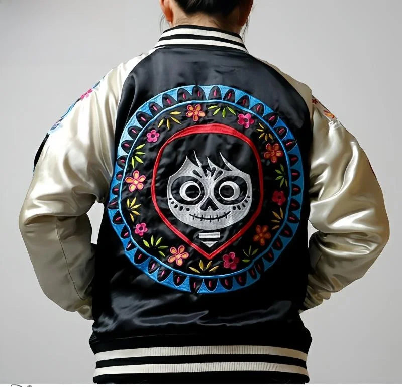 Premium Sukajan Hamahiga Full Embroidery Patchwork Jacket Outerwear Color Block Youth Trend Standard Fit Long Sleeve Zipper C...