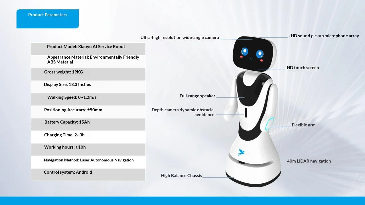 Smart Timo AI Service Robot with ChatGpt Face Recognition Voice Interaction Reception Robot