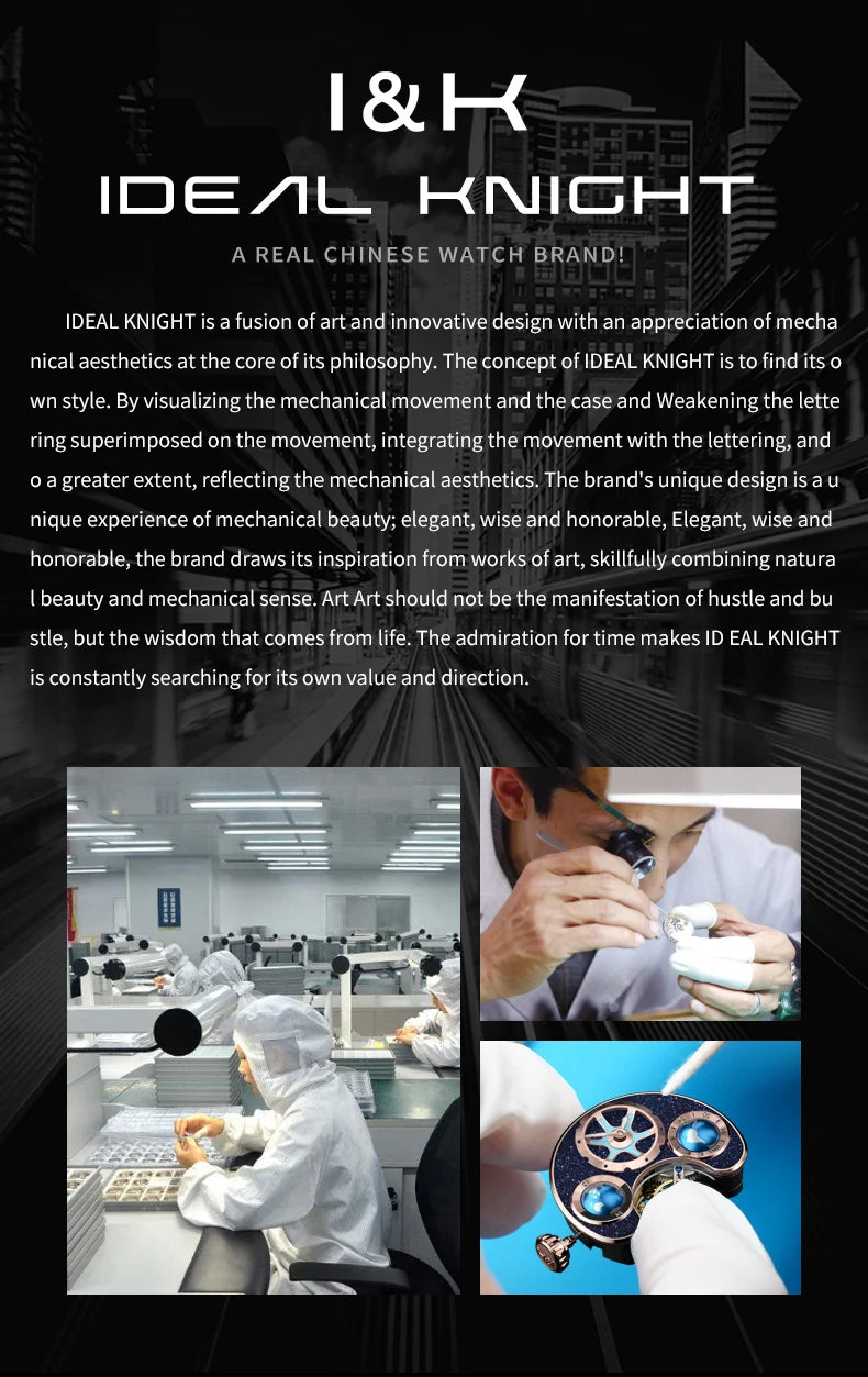Ideal Knight Automatic Mechanical Watch for Men Hollow out Spider Design   Flywheel Movement Sapphire Mirror Men's Watches