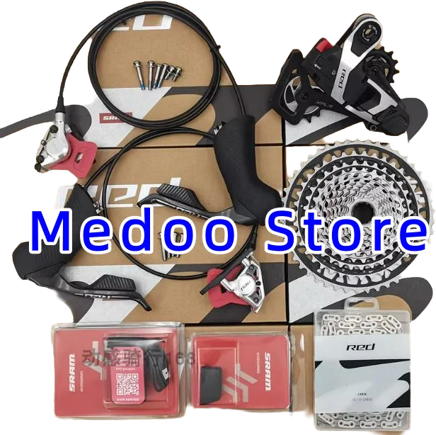 RED AXS E1 XPLR shift brake lever + rear derailleur+ cassette 46T + chain+ battery+ charger for GRAVEL bike bicycle 13s