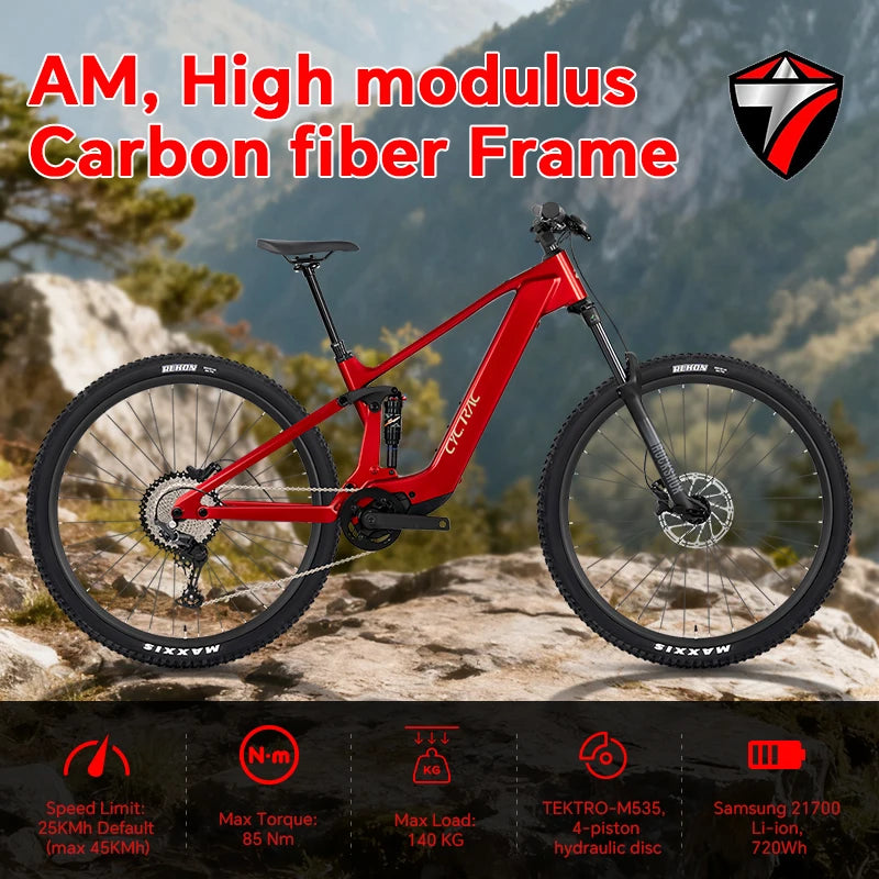 TWITTER EM19 Carbon FiberElectric assistance Bike 250W36V/48VNew21700Battery E-bike M6100 12S Adult All-Terrain Electric Bicycle