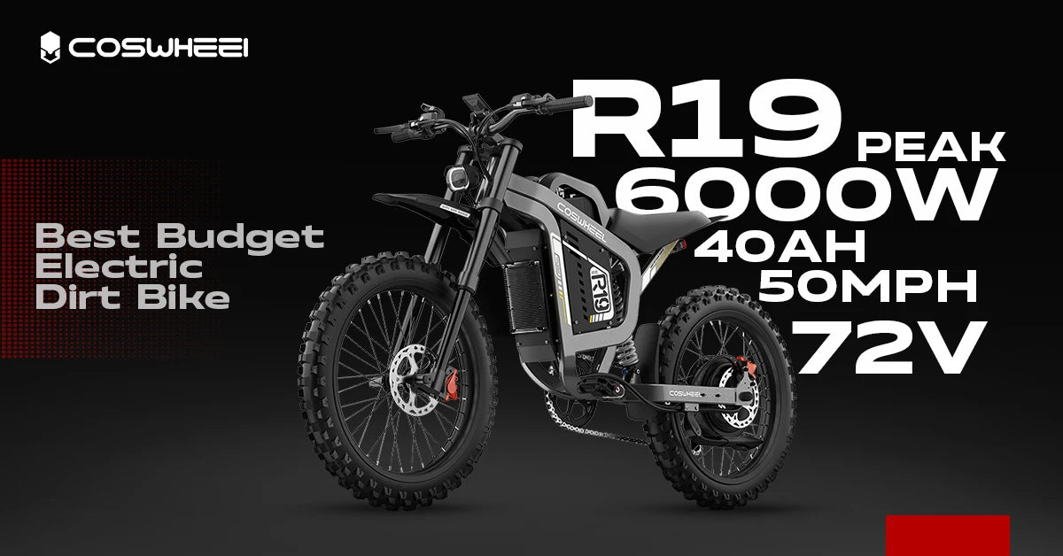 Coswheel R19 Electric Bike 6000W Motorcycles 72V 40AH Battery Dirt Mountain Bike Lightweight Off-Road EBike For Adult