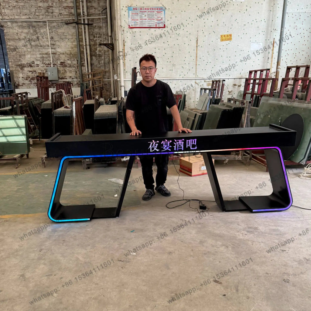 yj9 KTV bar DJ table DJing table Slow shake bar Voice-activated LED light-emitting disc player shelf can be moved