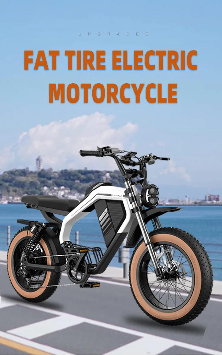 E-Bike 1500W Motor 52V20AH All-terrain Fully Suspended Off-road Motorcycle Electric Bike 20*4.0-inch Fat Tire  Electric Bicycle