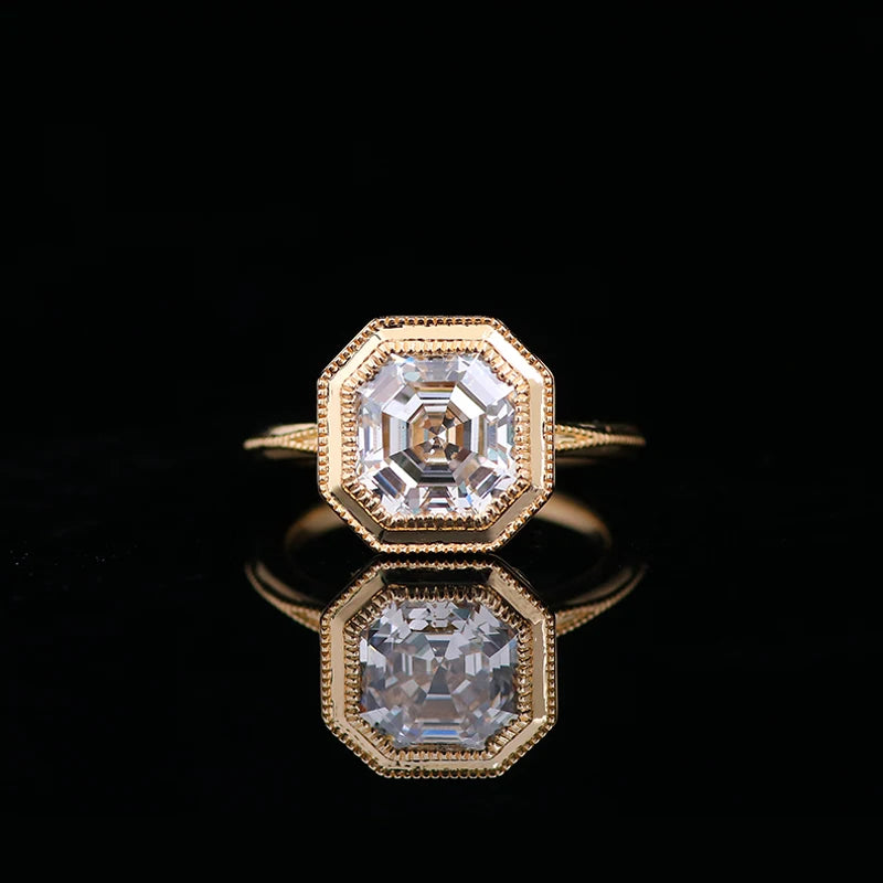 Provence Luxury Rings 14K18KGold D/VS1 IGI Lab Grown Diamonds Rings for Men Asscher cut Engagement Rings  Personalized Custom