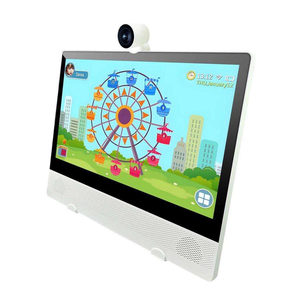 Factory Directly Sale 15.6 Inch 2 1 Portable Smart TV White Cabinet with HD Definition Android OS for Kids Learning Education