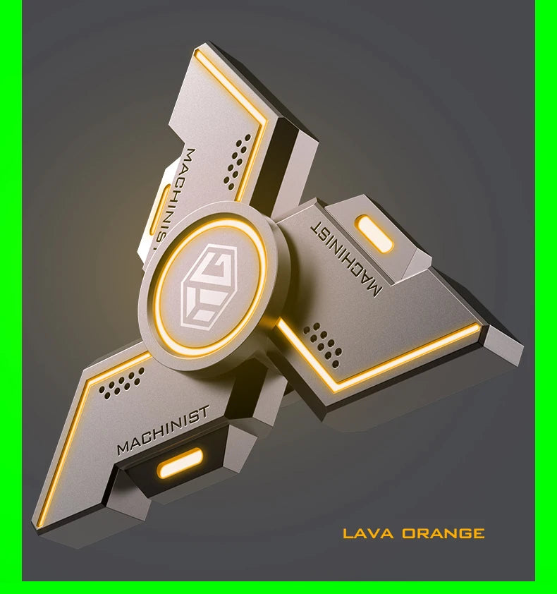 New Technology Smart Black Technology Fidget Spinner Metal Alloy Gyro Luminous Hand Stress Relief Toy Boy Adults Birtday Gifts