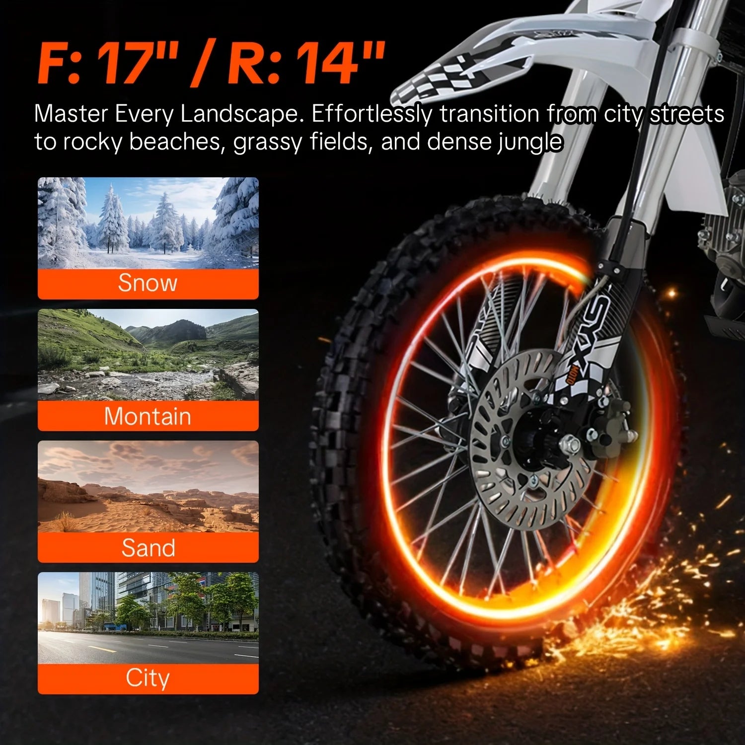 SYX MOTO 125cc Dirt Bike Teens 12+ Yrs 4-stroke Gas-powered Dirt Bike Off-road Motorcycle Kick Start 4-speed Manual Transmiss