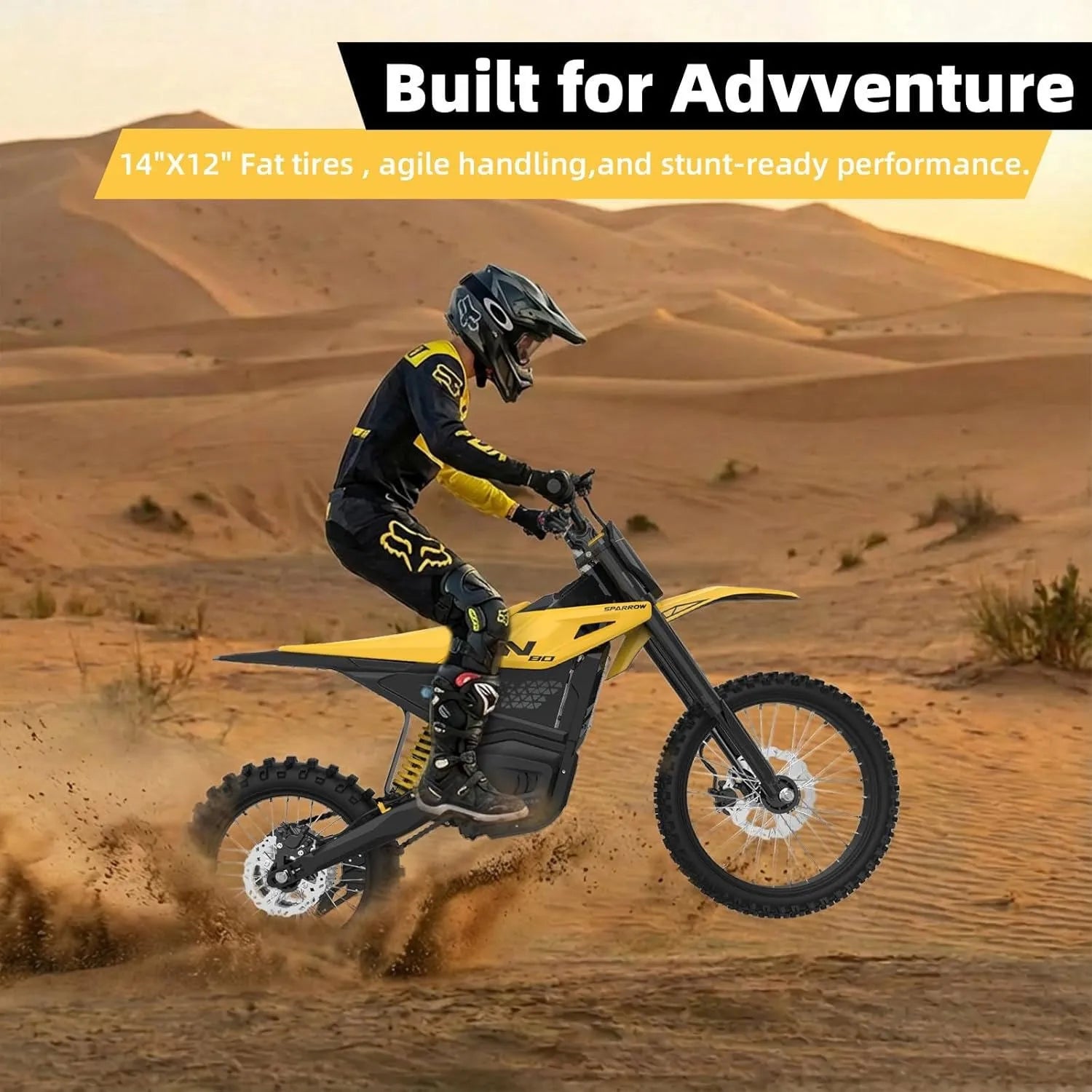 41mph Electric Dirt Bike 3000w Peak Electric Motorcycle 48v 23ah Off-road E-bike