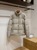 Men's High-Fluffy White Goose down Jacket Urban Outdoor Casual Hooded Stand-Up Collar Warm Filled Coat