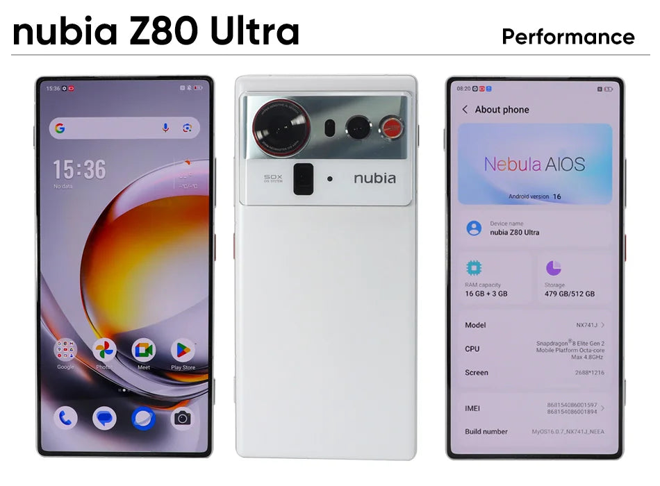 nubia Z80 Ultra 2025 New Version 1.5K 144Hz Display Snapdragon 8 Elite Gen 5 90W Fast Charge 7200mA Original Authentic Smartphon