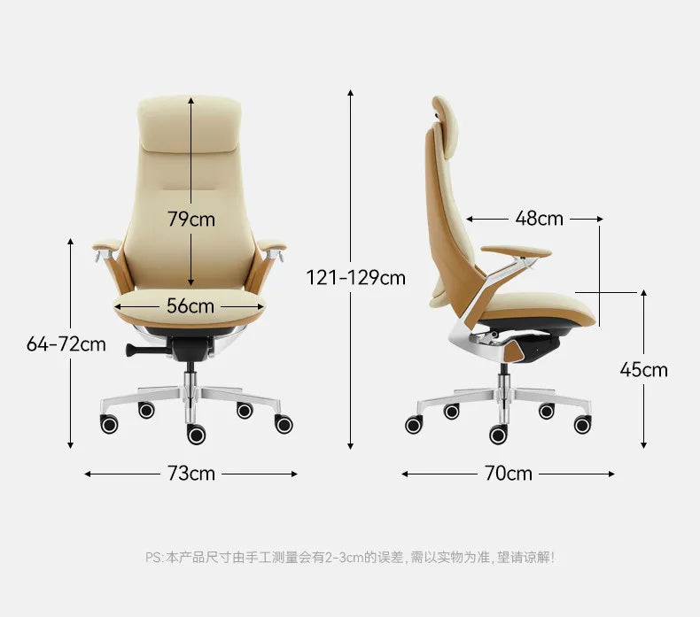 Computer Relaxing Office Chair Ergonomic Mobile Wheels Leather Office Chair Backrest Modern Sillas De Oficina Library Furniture