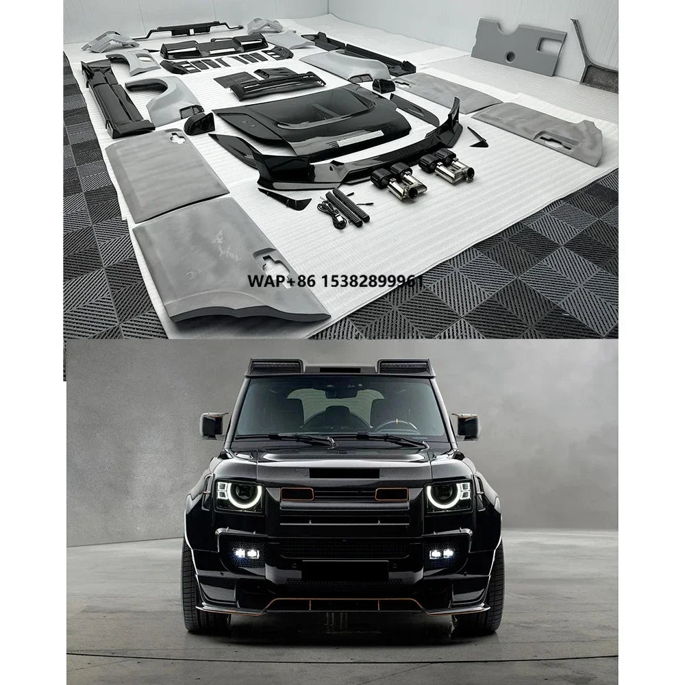 For Defender Upgrade MSY Style Carbon Fiber Body Kit with Front Lip Diffuser Spoiler Wheel Car Accessories