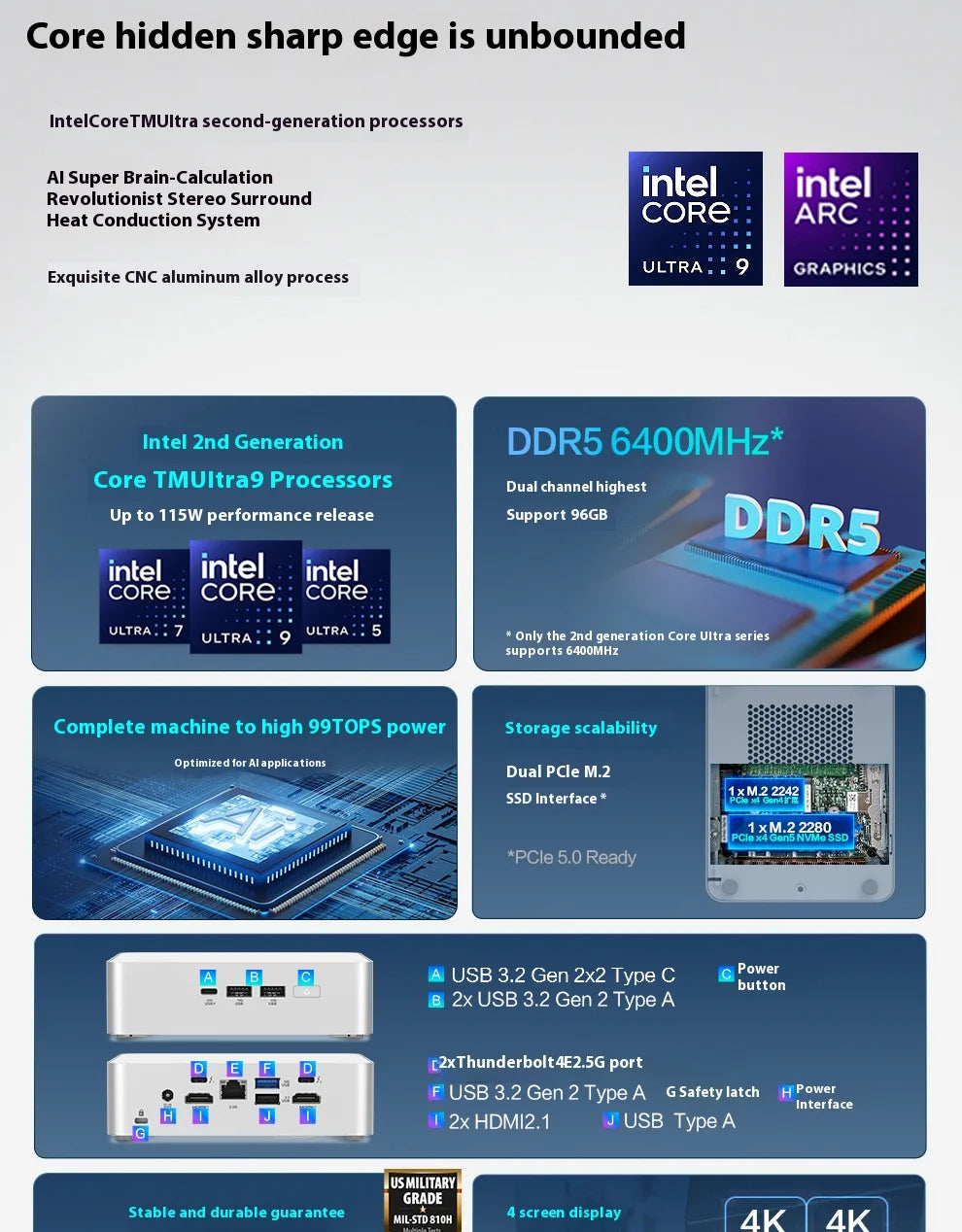 YUXINPC ASUS NUC15CRSU9 15th generation PRO+Core Ultra 9 285H home, office, and commercial mini NUC computer