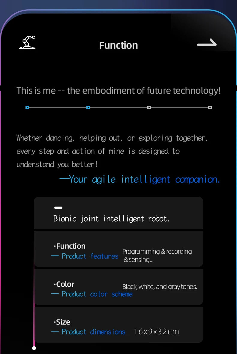 Smart Programming Humanoid Gesture Sensing Remote Control Robot 2.4G Joint Mobility Breathing Light Recording Function RC Robot