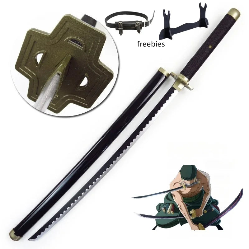 40incn Roronoa Zoro Katana Ninja Knife Sword Anime Cosplay Costume Zoro Real Size Japanese Katana Original Samurai Sabre Gift
