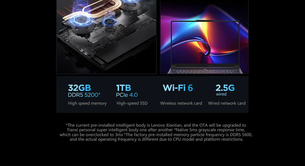 Lenovo LEGION R9000P 2025 R9 8945HX RTX5060/RTX5070 32GB 1TB 16inch 2.5K 240Hz Screen Game