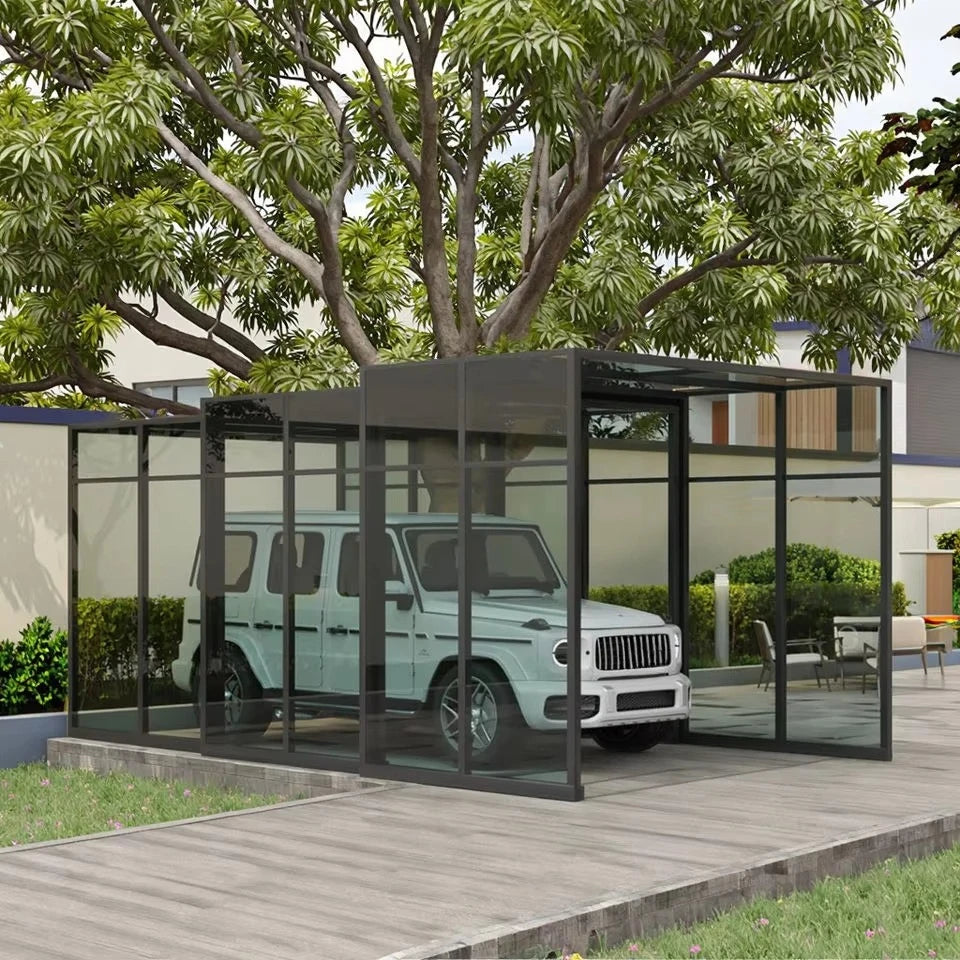 Durable  Automatic Shrinkage Sunshade Garage Foldable Carport, Retractable Carport, Manual, Electric