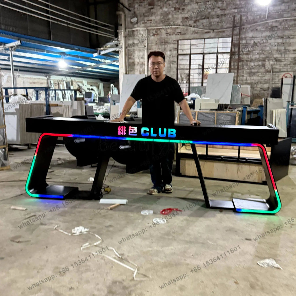 yj9 KTV bar DJ table DJing table Slow shake bar Voice-activated LED light-emitting disc player shelf can be moved