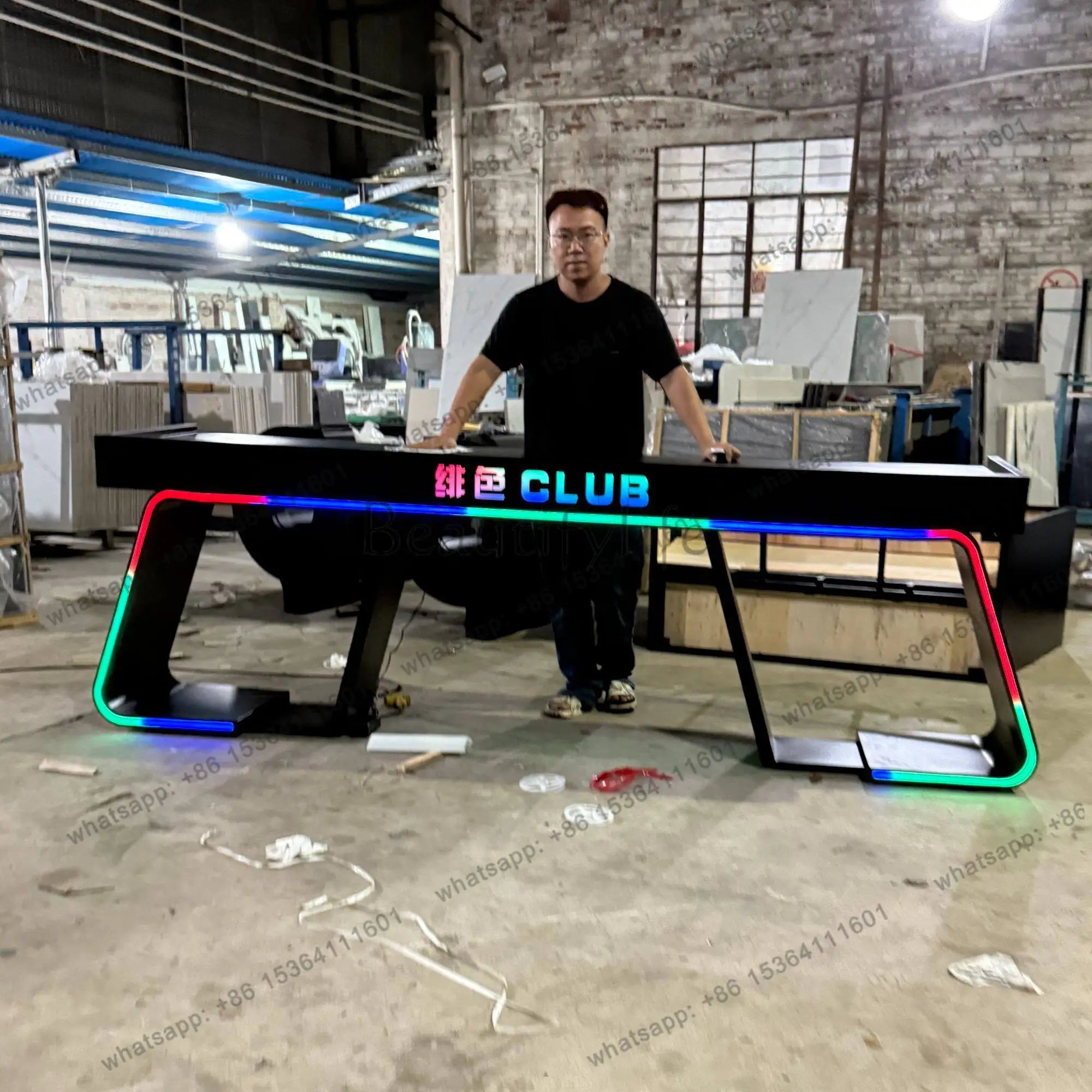 yj9 KTV bar DJ table DJing table Slow shake bar Voice-activated LED light-emitting disc player shelf can be moved